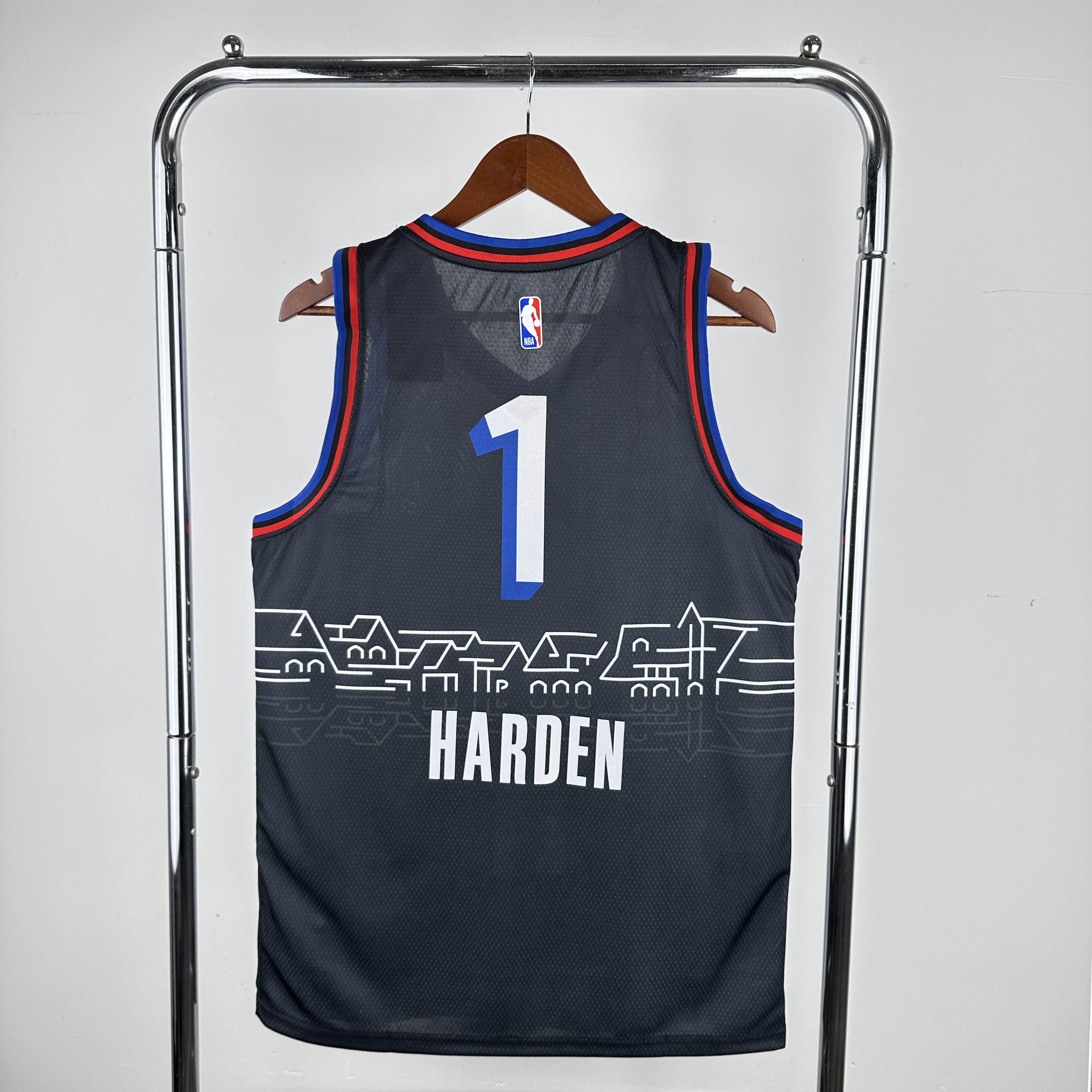 Men Philadelphia 76ers 1 Harden Black Nike City Edition 2024 NBA Jersey
